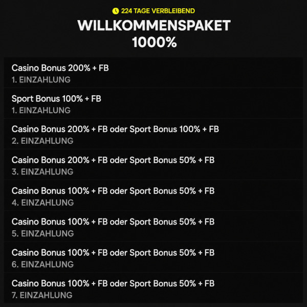 Casino-Paket: Willkommensbonus und Freispiele