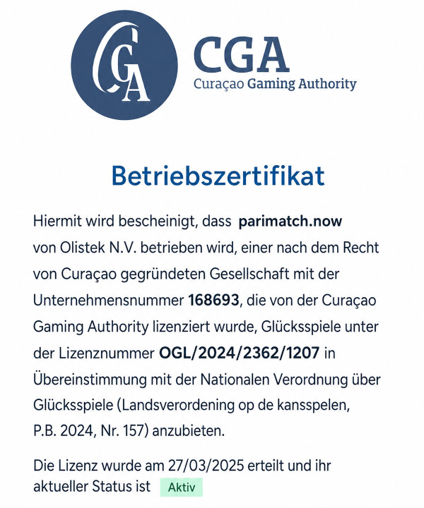 Parimatch Curacao License