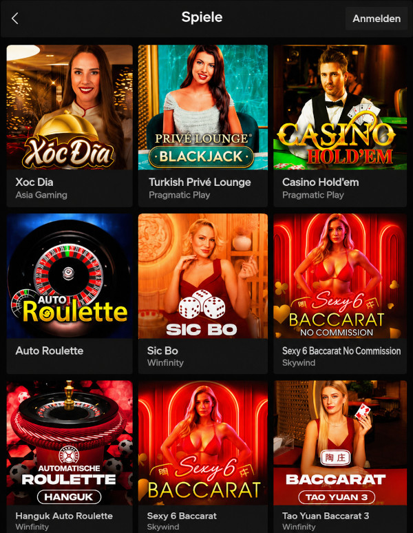 Parimatch live-casino table games